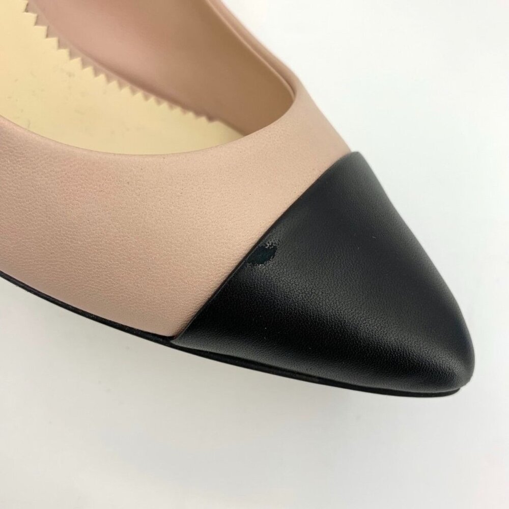 Chanel Womens Pointed Toe Leather Heels Pink & Black Size 35 Made In Italy - Picture 6 of 9